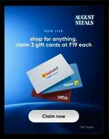 Cred - Shop for anything and claim 3 gift cards each worth ₹50 at ₹9 or ₹19 