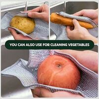 Dish Washing Cloth 10-Pack| Non-Scratch Scrubber for Kitchen | Steel Wire Dish Cloth for Utensils