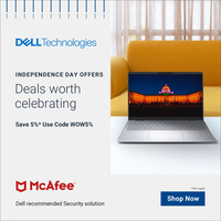 Dell Independence Day Sale :- Flat 5% Off 