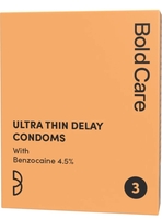 Bold care  Ultra thin climax delay -lubricated natural latex condoms -3 sheets  [location specific]