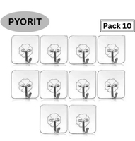  PYORIT Strong Adhesive Wall Door Sticky Hanger Holder for Kitchen And Bathroom Hook 10 on Flipkart 
