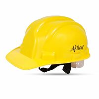 Aktion AK H01_WHT Safety Helmets Nape Type, Color: Yellow, Pack of 5