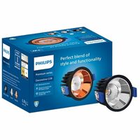 PHILIPS 7W Round COB LED Spotlight | Decorative Chrome Reflector LED Ceiling COB Light for Home