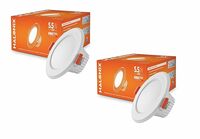Halonix Polycarbonate Kornet 5.5-Watt Junction Box LED Downlighter (Pack of 2, Cool Day Light)