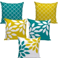 AEROHAVEN Set of 5 Multi Colored Decorative Throw Hand Made Velvet Cushion Covers (16" x 16" OR 40cm x 40cm) 