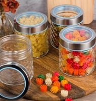 GOODHOMES Set of 4 Food Storage Glass Jars