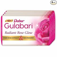Dabur Gulabari Pure Rose Soap 150g (Pack of 4) | Moisturizing Bathing Soap for Radiant Rose Glowing Skin & Body | Pure Rose Extract, Glycerine & Niacinamide | Long Lasting Fragrance | For Men & Women