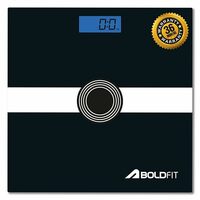Boldfit Weight Machine for Home Digital Weighing Machine for Human Body with LCD Display Max Weight Capacity 180Kgs (Batteries Not Included) Bathroom Scale for Home, Black