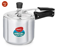 Pigeon by Stovekraft 12261 Induction Base Inner Lid Aluminium Pressure Cooker, 3L, Silver