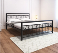 homdec Lyra Metal Queen Bed  (Finish Color - Black, Delivery Condition - DIY(Do-It-Yourself)