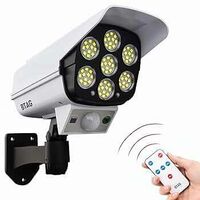Btag Solar Motion Sensor Sun-Powered Light with Remote | Security Camera Style Outdoor LED Light Waterproof Wall Mount for Home, Garden, Driveway