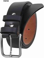Men & Women Black Artificial Leather Belt