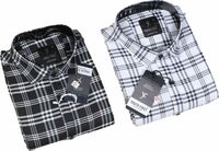 Men Checkered Casual White, Black Shirt (Pack of 2)