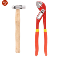 Suzec Johnson Plumber Tool Kit Ball Pein Hammer with Handle & Water Pump Plier Box Joint