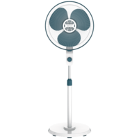 BAJAJ Veloce 5 Star 400mm 3 Blade Silent Operation Pedestal Fan (Thermal Overload Protector, White & Ocean Blue)