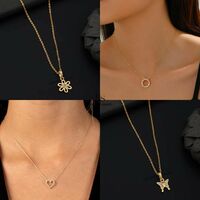 Diamond Gold-plated, Rhodium Plated Brass, Alloy Necklace