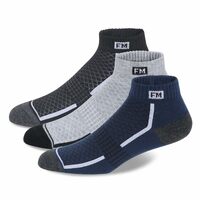 Fitness Mantra® Athletic Special Design Sneaker Length Socks - Pack of 3 Pairs 