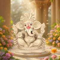 Cycle Pure Clay Ganesha for Chaturthi, Eco-Friendly with 2 Agarbatti Packs 