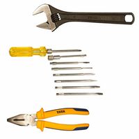 AGRICO Tata Universal Tool Kit Set for Home/Garage/Car/Bike/Industry (Adjustable Wrench 8",Screw Driver Blades Set of 8, 8 inch Combination Plier)