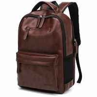 AirCase Vegan Leather Laptop Backpack, 22L, Fits 11–15.6 Inch, Water-Resistant (Tan) At Just Rs.999