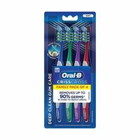 Oral-B Criss Cross Gum Care Manual Toothbrush, Family Pack Toothbrushes, Soft, For Adults