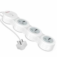 Goldmedal Caterpillar 3+1 Power Strip | 3 Universal Sockets | Master Switch with LED Indicator | Safety Shutter | 1.8-Meter Extension Cord | Extension Board for Home & Office