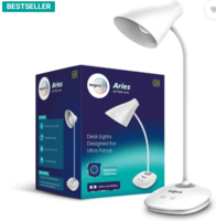 Wipro Aries 6W Rechargeable LED with 3 grade dimming|Touch control|Upto 5 Hrs backup Table Lamp  (36.3 cm, White)