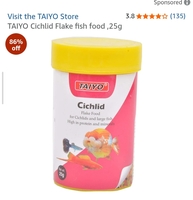 TAIYO Cichlid Flake fish food ,25g minimum 6 

