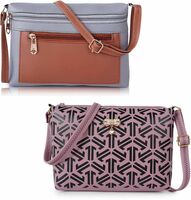 Blue, Pink Sling Bag Multicolor Stylish Women Sling Bag