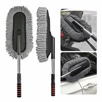 ARTO Removable Telescopic Wax Drag Nano Fiber Brush Dusting Tool Mop Wax Dash Duster Exterior Interior Cleaning Duster Restcloud Insect and Butterfly Multipurpose Use (Multicolor)