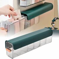 Arto Clear Wall Mounted Drawer Organizer, Wall Hanging Transparent Underwear Panties Storage Box Punch-Free Multifunctional Storage Box for Clothes, Socks, Ties