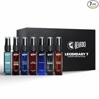 Beardo Legendary 7 Assorted Perfume Gift Set for Men 7X8ml with Long Lasting Fragrances | Travel Pack with Mariner Whisky Smoke Dark Side God Father Tsunami & Black Musk | Rakhi Gift for Brother | Gift for boyfriend | 