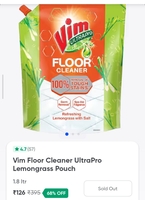 Vim Floor Cleaner UltraPro Lemongrass Pouch 1.8ltr