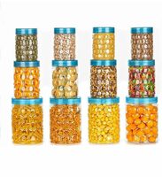 Clazkit Plastic Airtight Container Set | Food grade and BPA free Container | Durable & Shatterproof Body |Air tight seal & Stackable |Transparent|set of 12-Blue