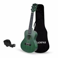 Kadence Concert Ukulele 23 Inch - Fluorocarbon Strings | Matte Finish | Strap & Bag | Green [Pincode : 226021]