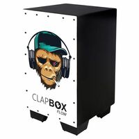 Clapbox Flow Graphic Cajon- Walnut Wood (H:50 W:30 L:30) -3 Internal Snares, Black [Location Specific]