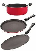 Nirlon Non-Stick Aluminium 3 Layer Coated Gas Compatible Durable Cookware Combo Set Offer 