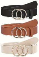 Women Black, Brown, White Genuine Leather Belt