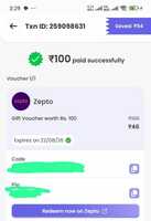 magic pin loot zepto giftcard @100 at @46