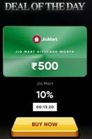 JioMart Gift Card Voucher at 10% Discount on Cred 