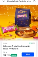 Britannia Fruity Fun Cake with Rakhi - Gift Pack