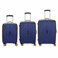 Aristocrat Vortex Plus | Set of 3 Trolley Bag, 55+65+75 Cm, Small+Medium+Large Hardside Luggage | 8 Wheels, Combination Lock | Polycarbonate | 3 Year International Warranty | Midnight Blue