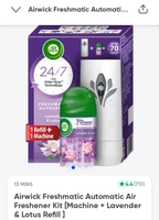 Airwick Freshmatic Automatic Air Freshener Kit [Machine + Lavender & Lotus Refill ] (max saver)