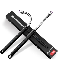 EsLife USB Plasma Rechargeable Electric Gas Lighter for Pooja Room, Candles, BBQ, Multi Purpose - 360 Degree Flexible & Windproof (Black)