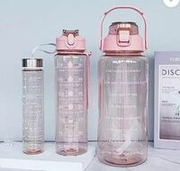 2000 ml Water Bottles (Set of 3, Pink)