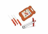 Ritu Chopping Board Wooden No.1 & 3 Pcs Knife Set & Regular Gas Lighter