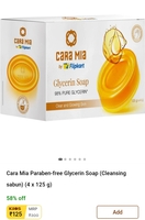 Cara Mia Paraben-free Glycerin Soap (Cleansing sabun) (4 x 125 g)