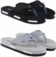 Mens Comfortable Trending And Stylish Multicolor Embozing Flipflop (Pack Of 2) Flip Flops