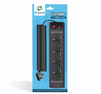 Etech Conqor 4+1 Spike Guard With Four International Socket | One Master Switch - LED Indicator 
