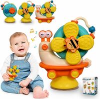 Royals Hub Toy 5-in-1 Sensory Montessori Educational Toys Cute Animal Food Grade Silicone Baby Bath Toys
